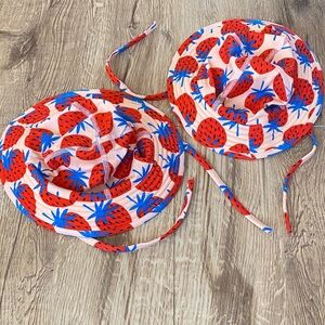 Hanna Andersson Sunblock Swimmy Sun Hats Set of 2 Strawberries Small
